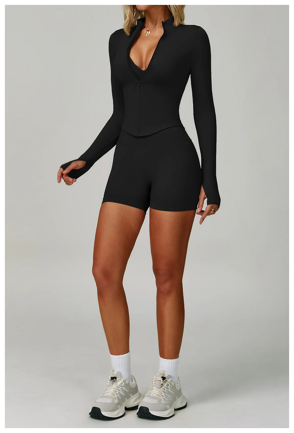 Veyra Active™ SculptFlex 3-Piece Yoga Set | Long Sleeve Crop Top, Sports Bra & High-Waist Leggings