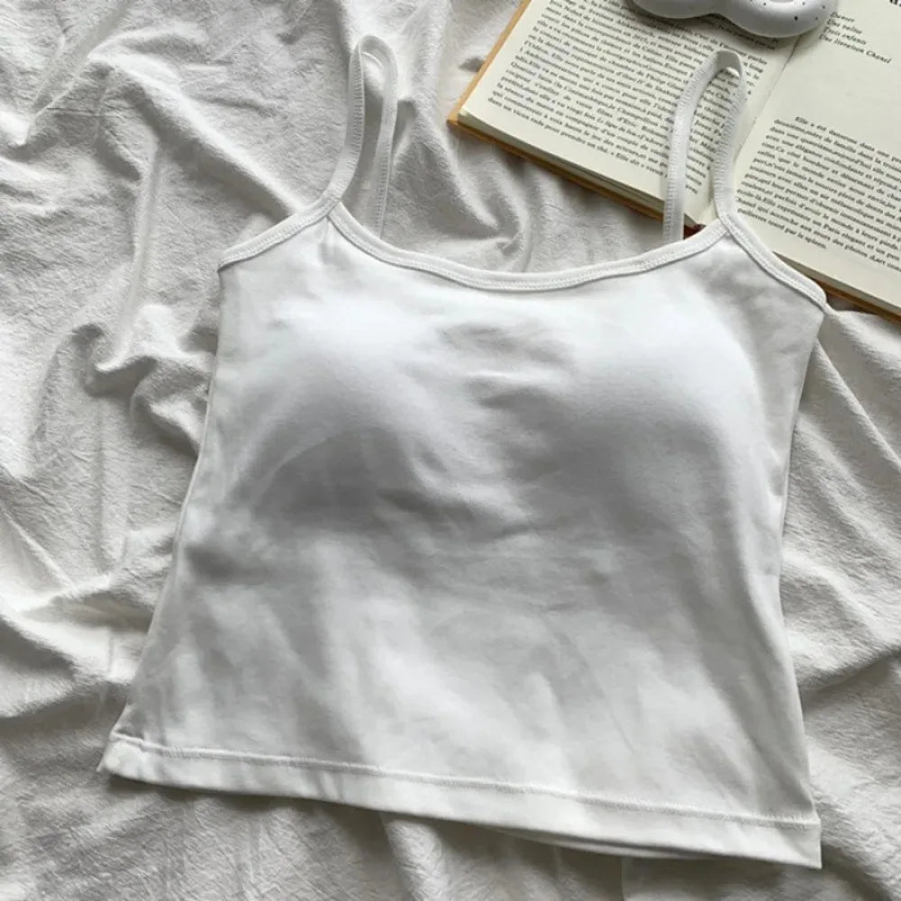 Veyra Active™ Sculpt Built-In Bra Camisole | Seamless Spaghetti-Strap Slim Tank Top
