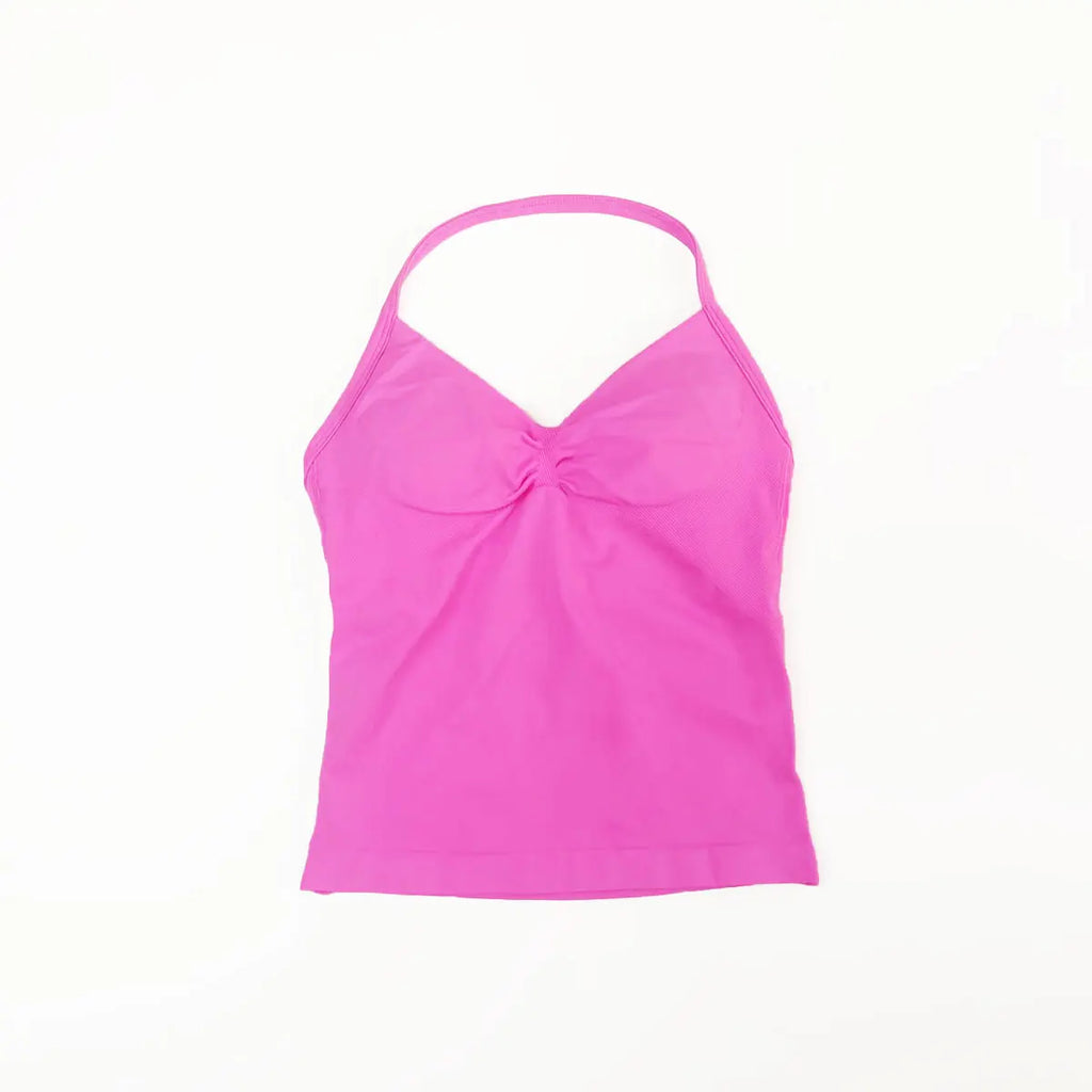 Veyra Active™ Impact Longline Halter Sports Bra | Anti-Chafe Open Back Yoga Crop Top