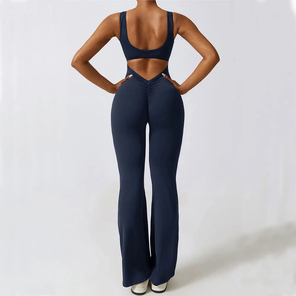 Veyra Active™ Sculpt One-Piece Workout Jumpsuit | Seamless Push-Up Yoga Bodysuit & Romper