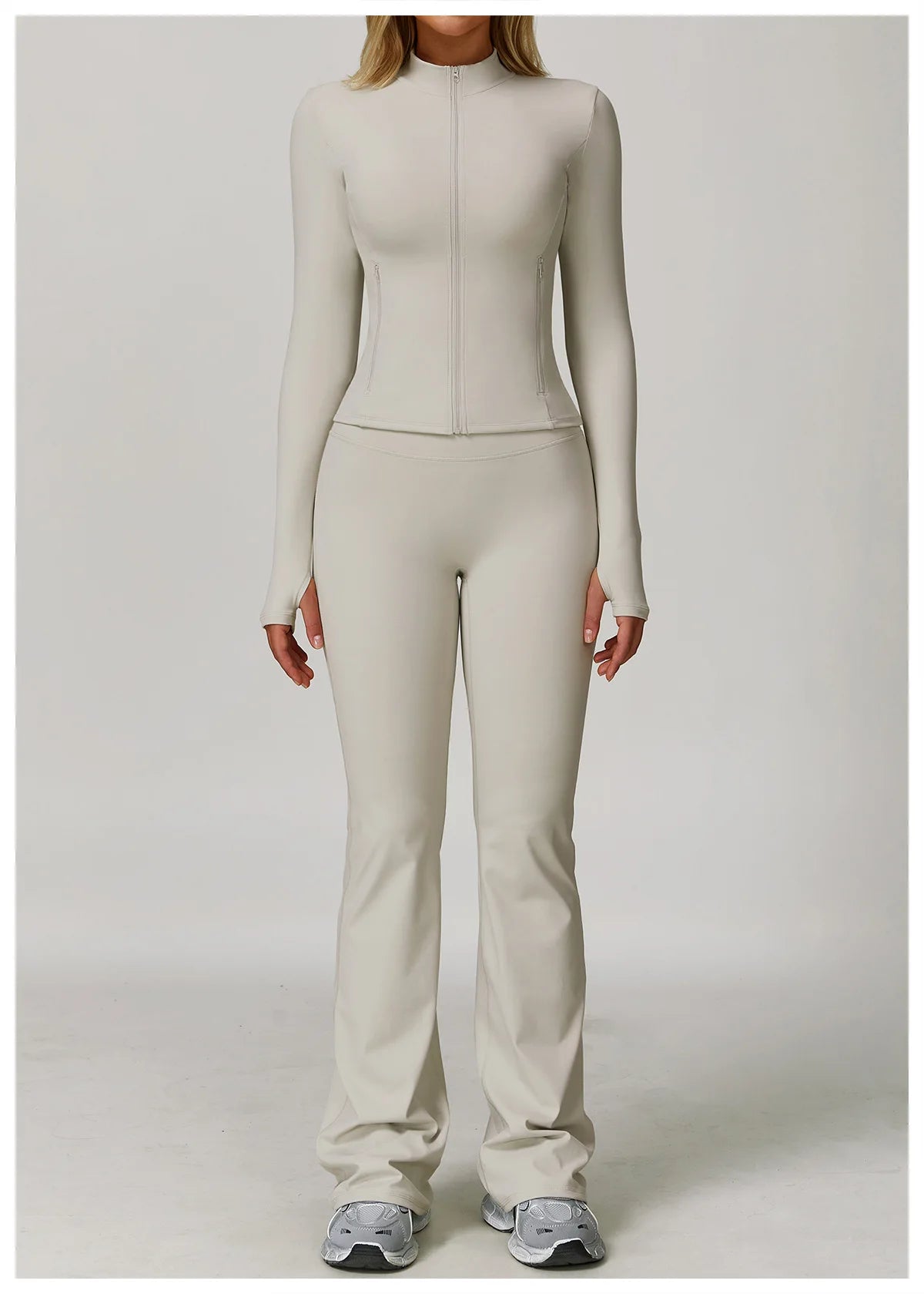 Veyra Active™ Infinite 3-Piece Yoga Set | Long Sleeve Top, Sports Bra & High-Waisted Leggings