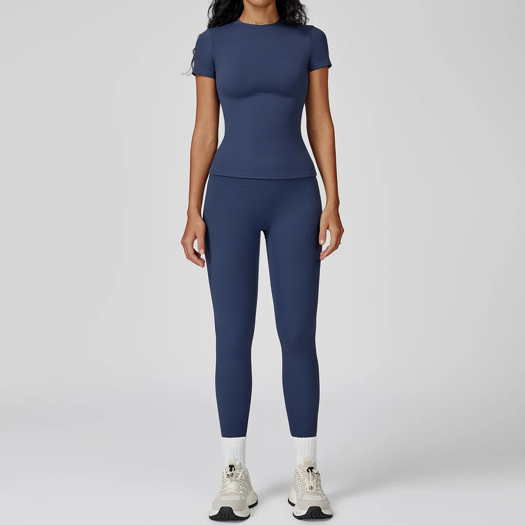Veyra Active™ Women's SculptFlex 2-Piece Yoga Set | Long Sleeve Top, High-Waist Leggings & Shorts
