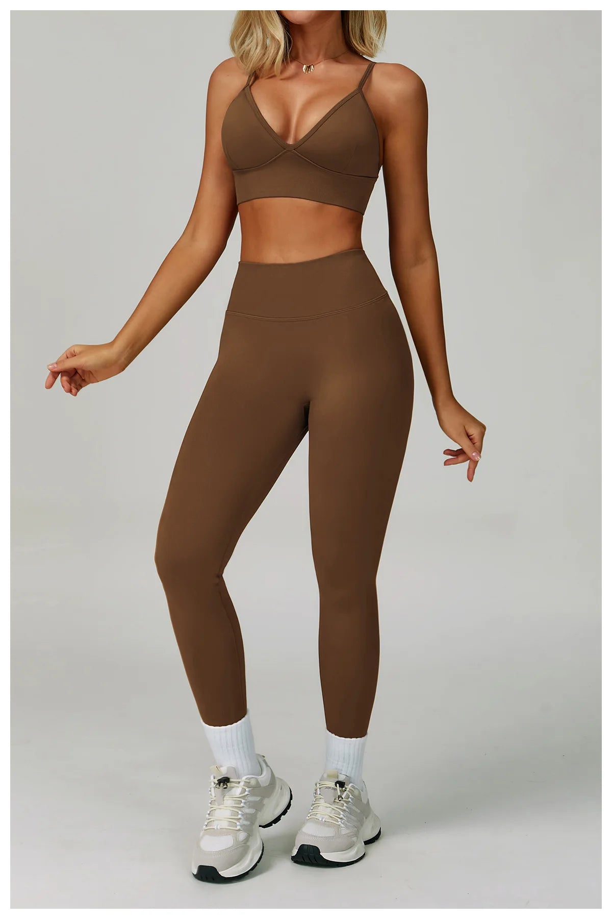 Veyra Active™ SculptFlex 3-Piece Yoga Set | Long Sleeve Crop Top, Sports Bra & High-Waist Leggings
