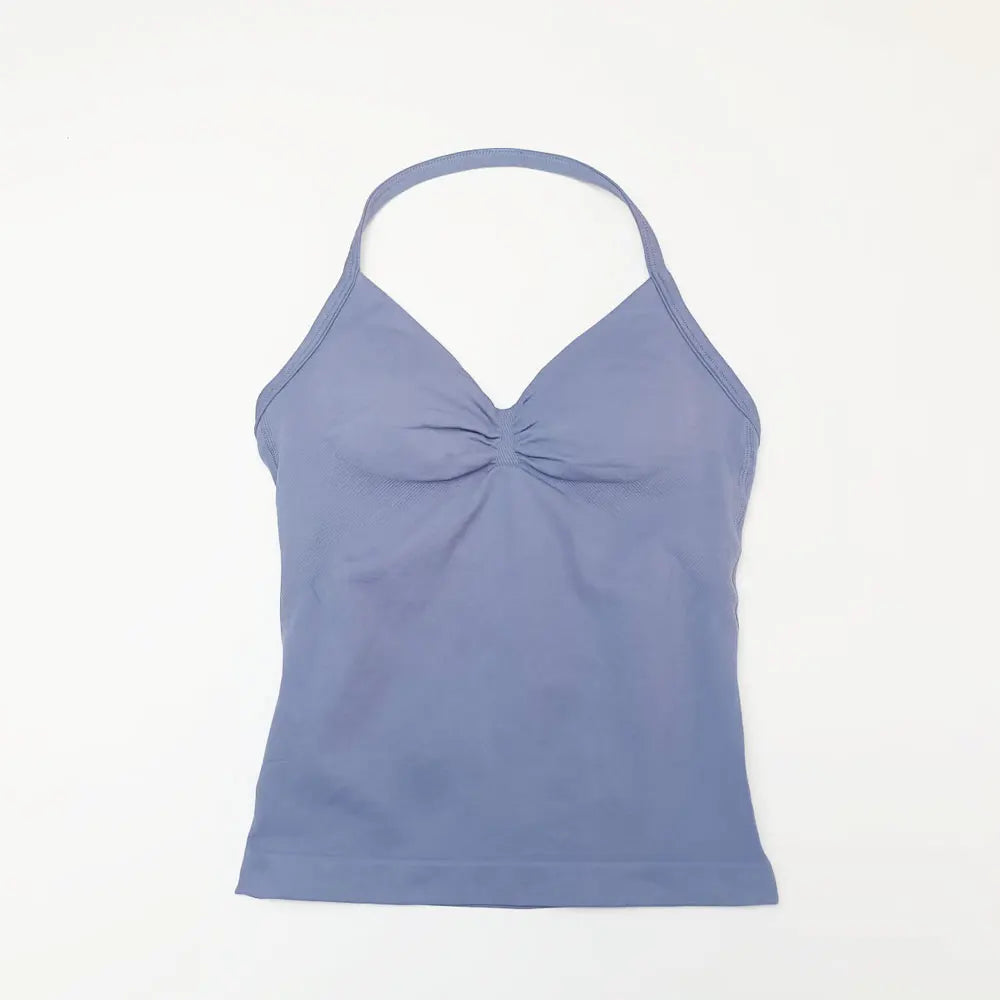 Veyra Active™ Impact Longline Halter Sports Bra | Anti-Chafe Open Back Yoga Crop Top