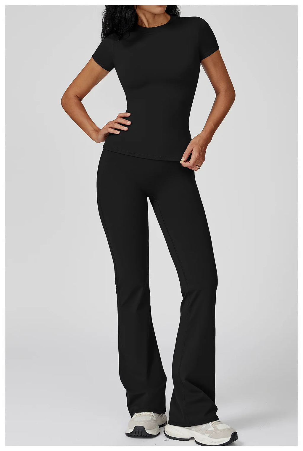 Veyra Active™ Women's SculptFlex 2-Piece Yoga Set | Long Sleeve Top, High-Waist Leggings & Shorts