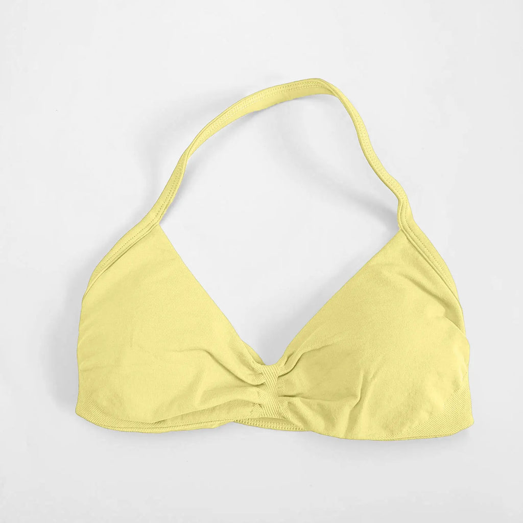 Veyra Active™ Impact Strappy Halter Sports Bra | High-Support Seamless Yoga Crop Top