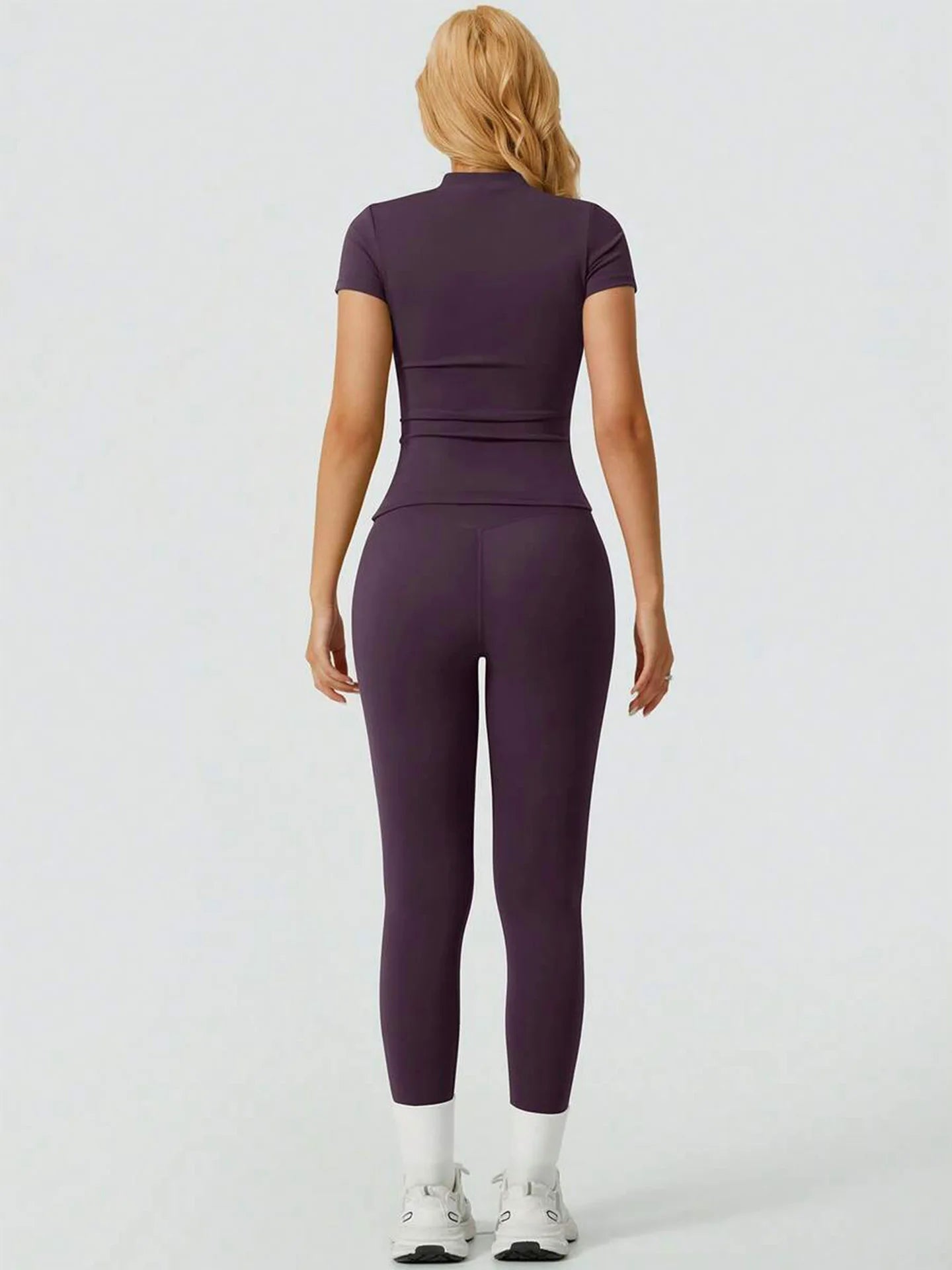 Veyra Active™ SculptFlex Short Sleeve Yoga Set | High-Waisted Tummy Control Leggings & Top