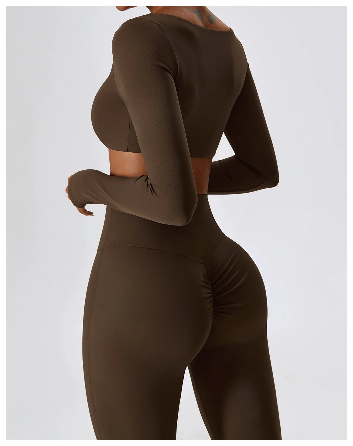 Veyra Active™ SculptFlex 2-Piece Yoga Set | Long Sleeve Crop Top & High-Waist Seamless Leggings