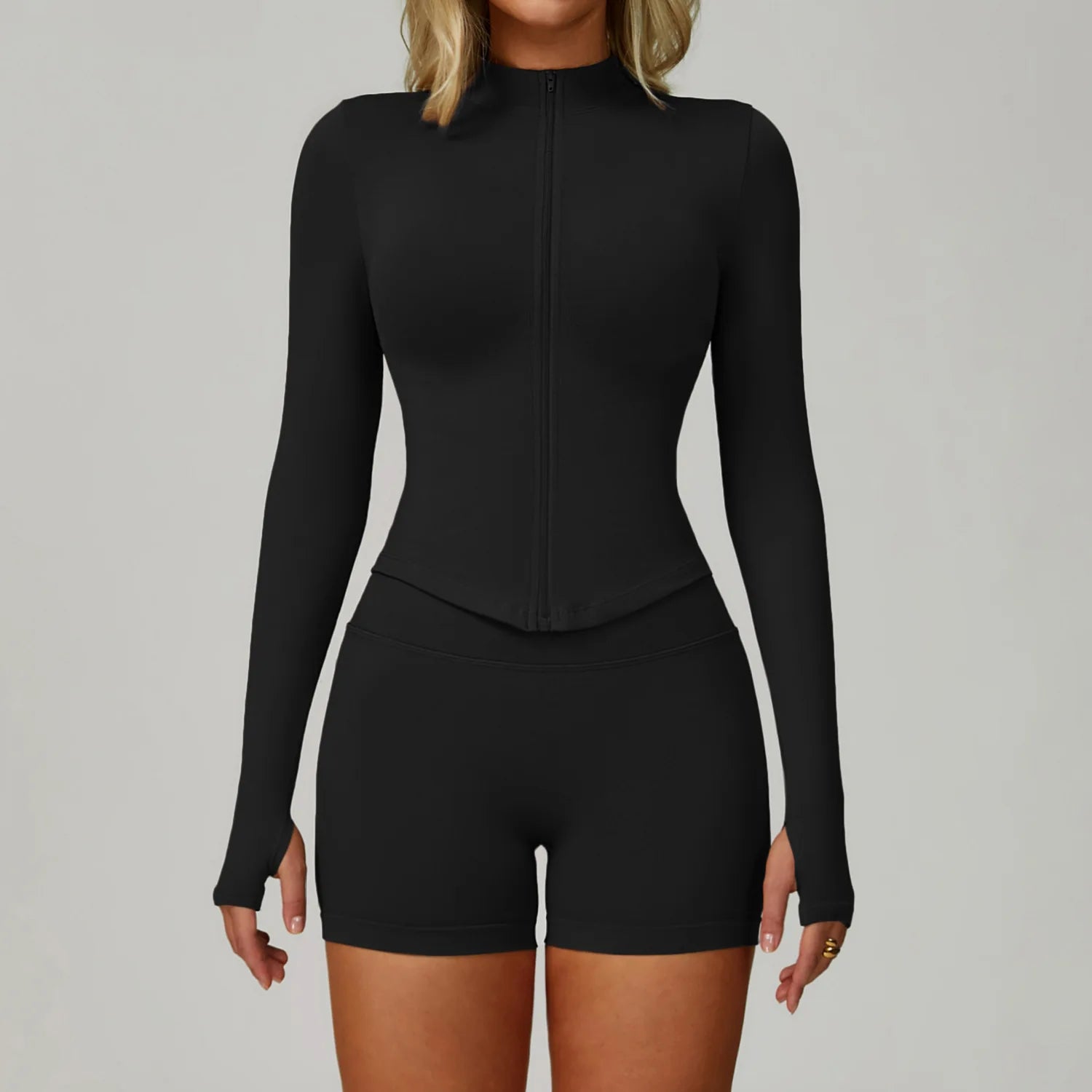 Veyra Active™ SculptFlex 3-Piece Yoga Set | Long Sleeve Crop Top, Sports Bra & High-Waist Leggings