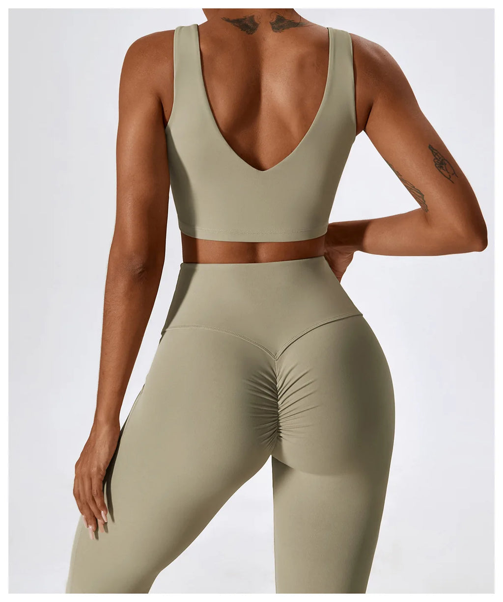 Veyra Active™ SculptFlex 2-Piece Yoga Set | Long Sleeve Crop Top & High-Waist Seamless Leggings