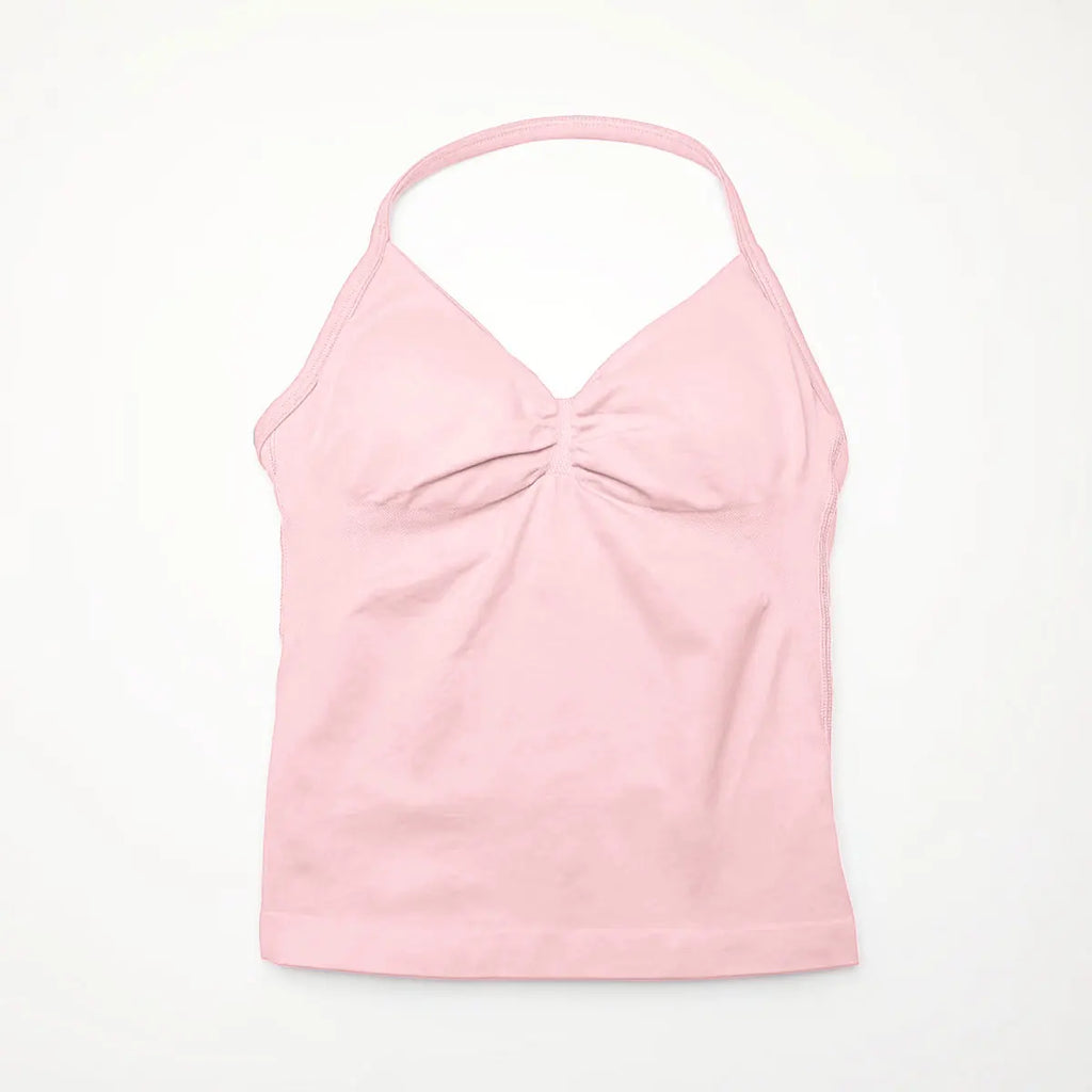 Veyra Active™ Impact Longline Halter Sports Bra | Anti-Chafe Open Back Yoga Crop Top