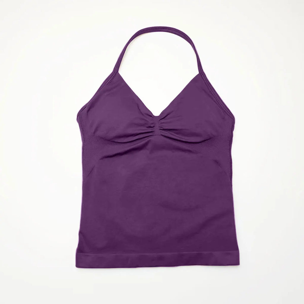 Veyra Active™ Impact Longline Halter Sports Bra | Anti-Chafe Open Back Yoga Crop Top