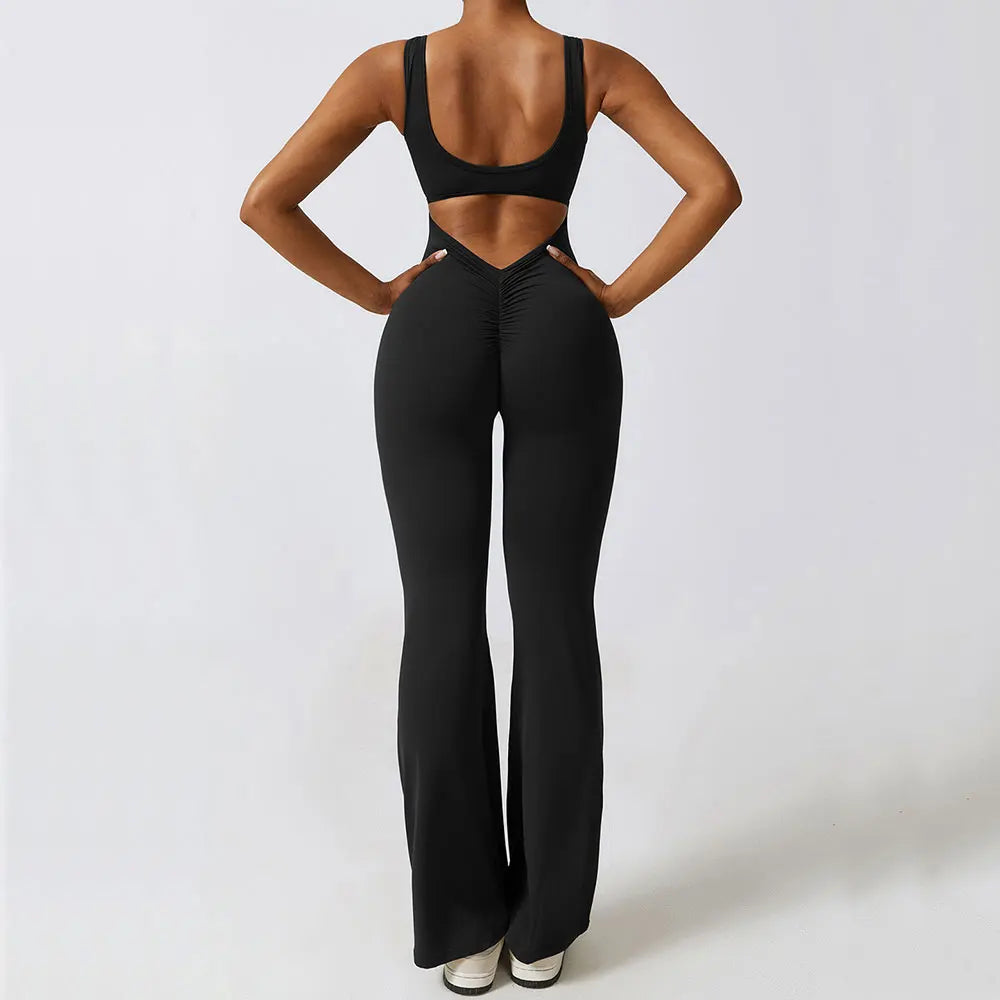 Veyra Active™ Sculpt One-Piece Workout Jumpsuit | Seamless Push-Up Yoga Bodysuit & Romper