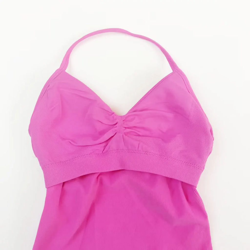 Veyra Active™ Impact Longline Halter Sports Bra | Anti-Chafe Open Back Yoga Crop Top
