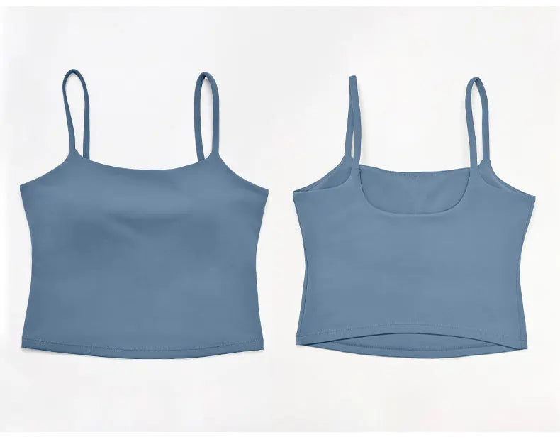 Veyra Active™ Sculpt Square-Neck Tank Top | Built-In Bra Yoga Vest & Workout Crop Top
