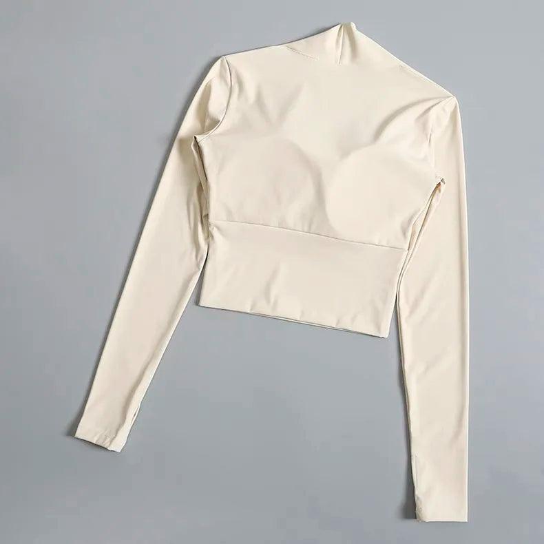 Veyra Active™ Elegant Long-Sleeve Yoga Shirt | Built-In Bra Small Waistband Gym Top