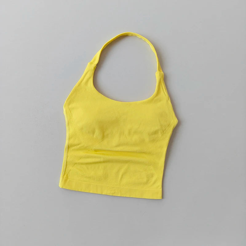 Veyra Active™ Autumn Halter Yoga Vest | High-Strength Shockproof Running Sports Bra & Top