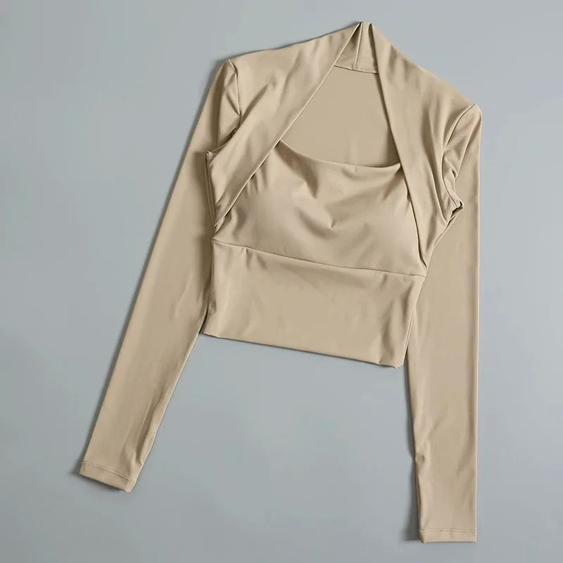 Veyra Active™ Elegant Long-Sleeve Yoga Shirt | Built-In Bra Small Waistband Gym Top