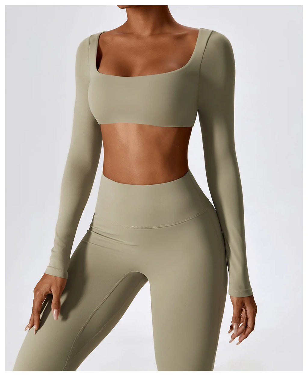Veyra Active™ SculptFlex 2-Piece Yoga Set | Long Sleeve Crop Top & High-Waist Seamless Leggings