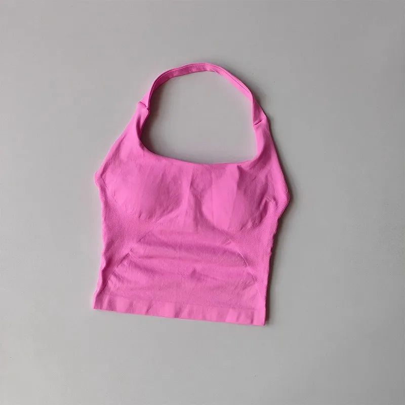 Veyra Active™ Autumn Halter Yoga Vest | High-Strength Shockproof Running Sports Bra & Top