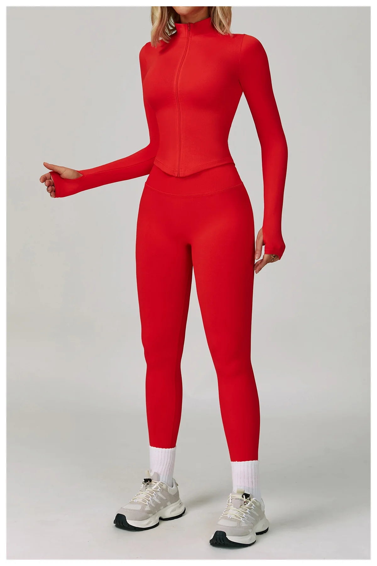 Veyra Active™ SculptFlex 3-Piece Yoga Set | Long Sleeve Crop Top, Sports Bra & High-Waist Leggings