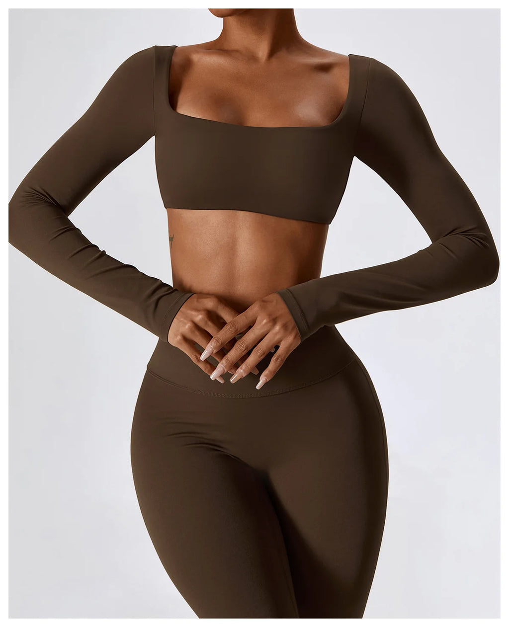Veyra Active™ SculptFlex 2-Piece Yoga Set | Long Sleeve Crop Top & High-Waist Seamless Leggings