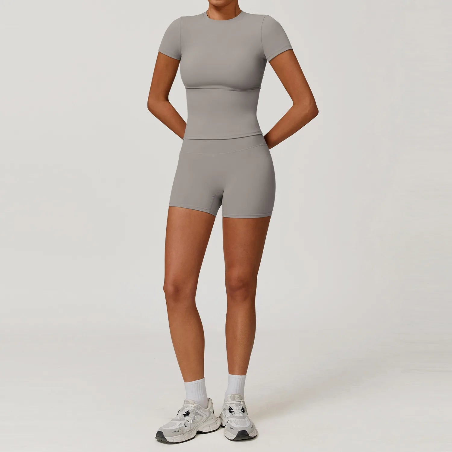 Veyra Active™ Women's SculptFlex 2-Piece Yoga Set | Long Sleeve Top, High-Waist Leggings & Shorts