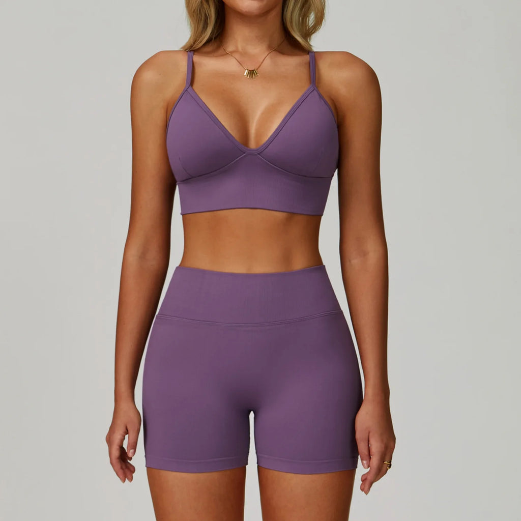 Veyra Active™ SculptFlex 3-Piece Yoga Set | Long Sleeve Crop Top, Sports Bra & High-Waist Leggings