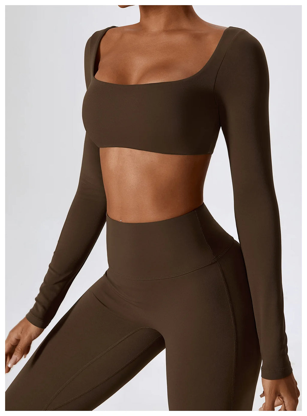 Veyra Active™ SculptFlex 2-Piece Yoga Set | Long Sleeve Crop Top & High-Waist Seamless Leggings
