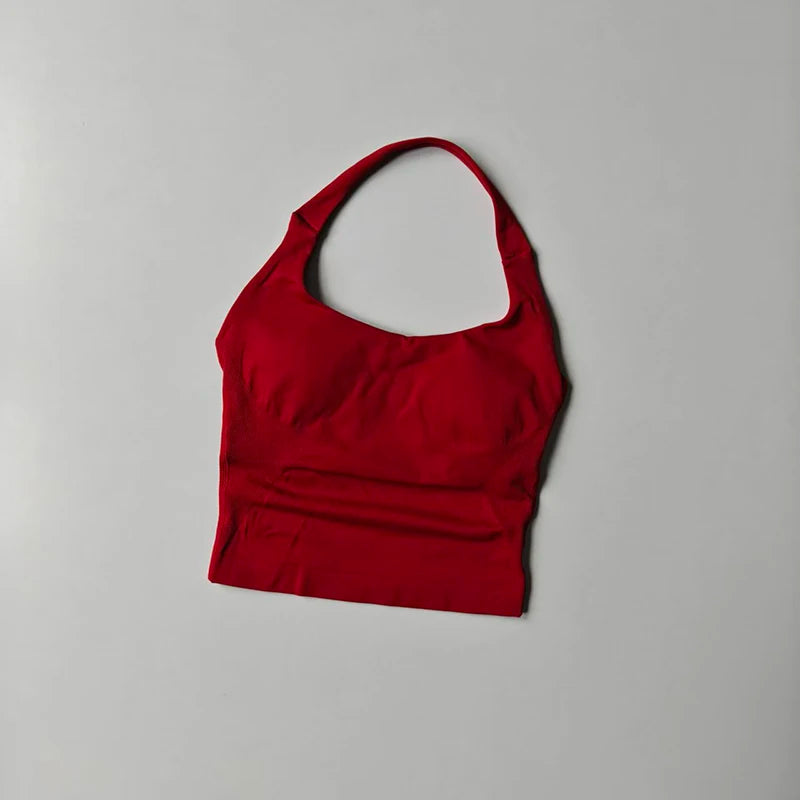 Veyra Active™ Autumn Halter Yoga Vest | High-Strength Shockproof Running Sports Bra & Top