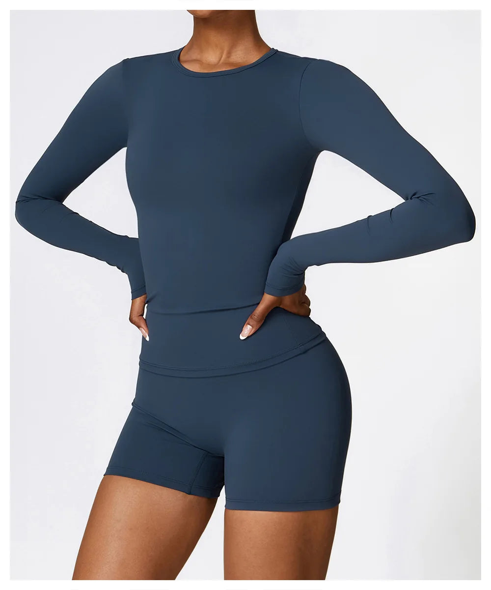 Veyra Active™ Women's Thermomotion Long-Sleeve Yoga Shirt | Winter Quick-Dry Slim-Fit Gym Top