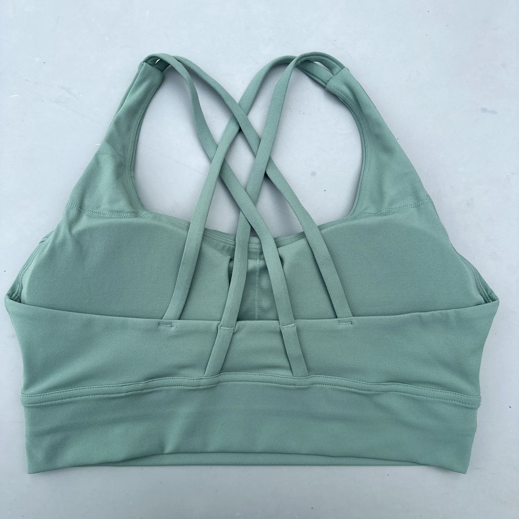 Kova by Veyra™ Women's Cross-Back Shockproof Sports Bra | High-Strength Push-Up Yoga Tank Top