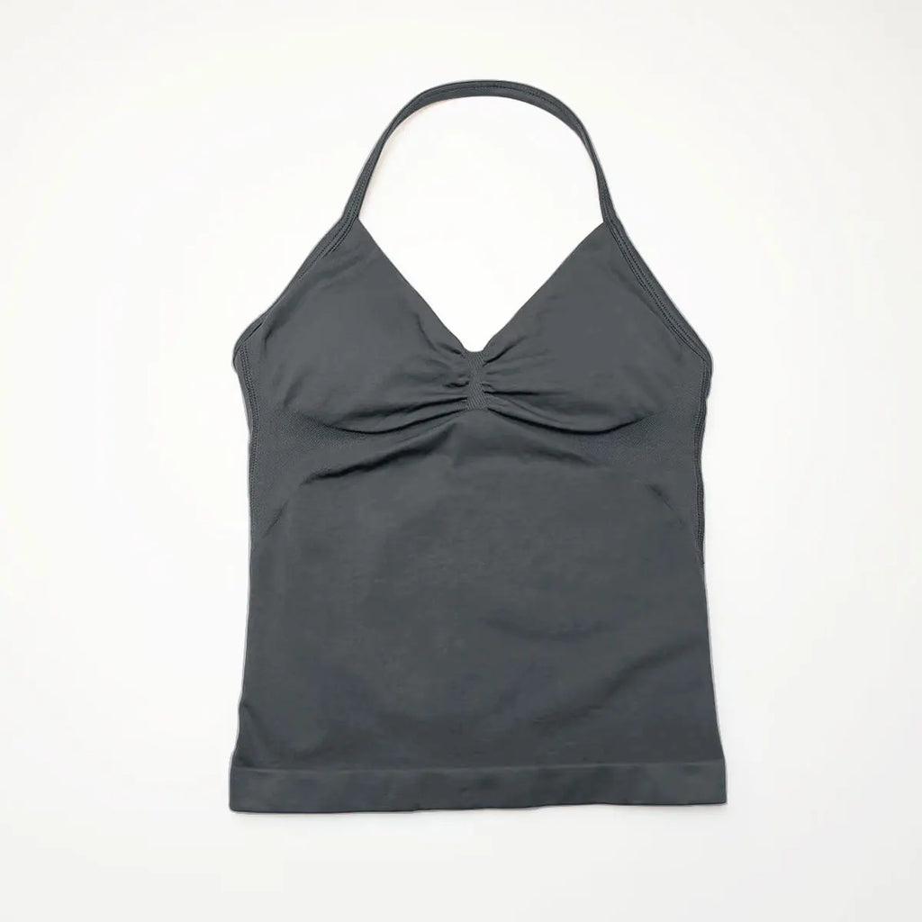 Veyra Active™ Impact Longline Halter Sports Bra | Anti-Chafe Open Back Yoga Crop Top
