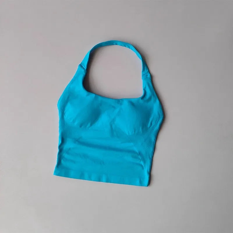 Veyra Active™ Autumn Halter Yoga Vest | High-Strength Shockproof Running Sports Bra & Top
