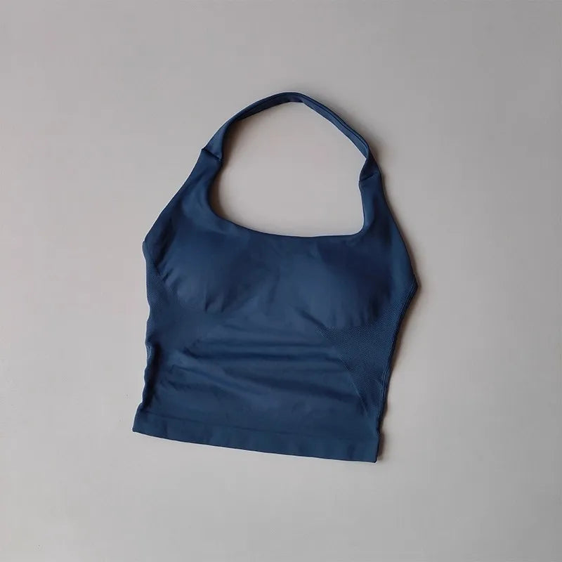 Veyra Active™ Autumn Halter Yoga Vest | High-Strength Shockproof Running Sports Bra & Top