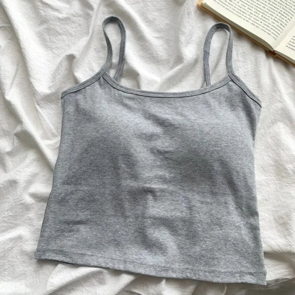 Veyra Active™ Sculpt Built-In Bra Camisole | Seamless Spaghetti-Strap Slim Tank Top