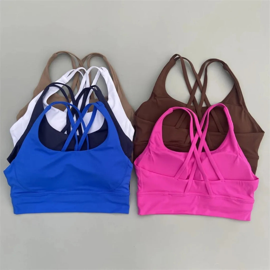 Kova by Veyra™ Women's Cross-Back Shockproof Sports Bra | High-Strength Push-Up Yoga Tank Top