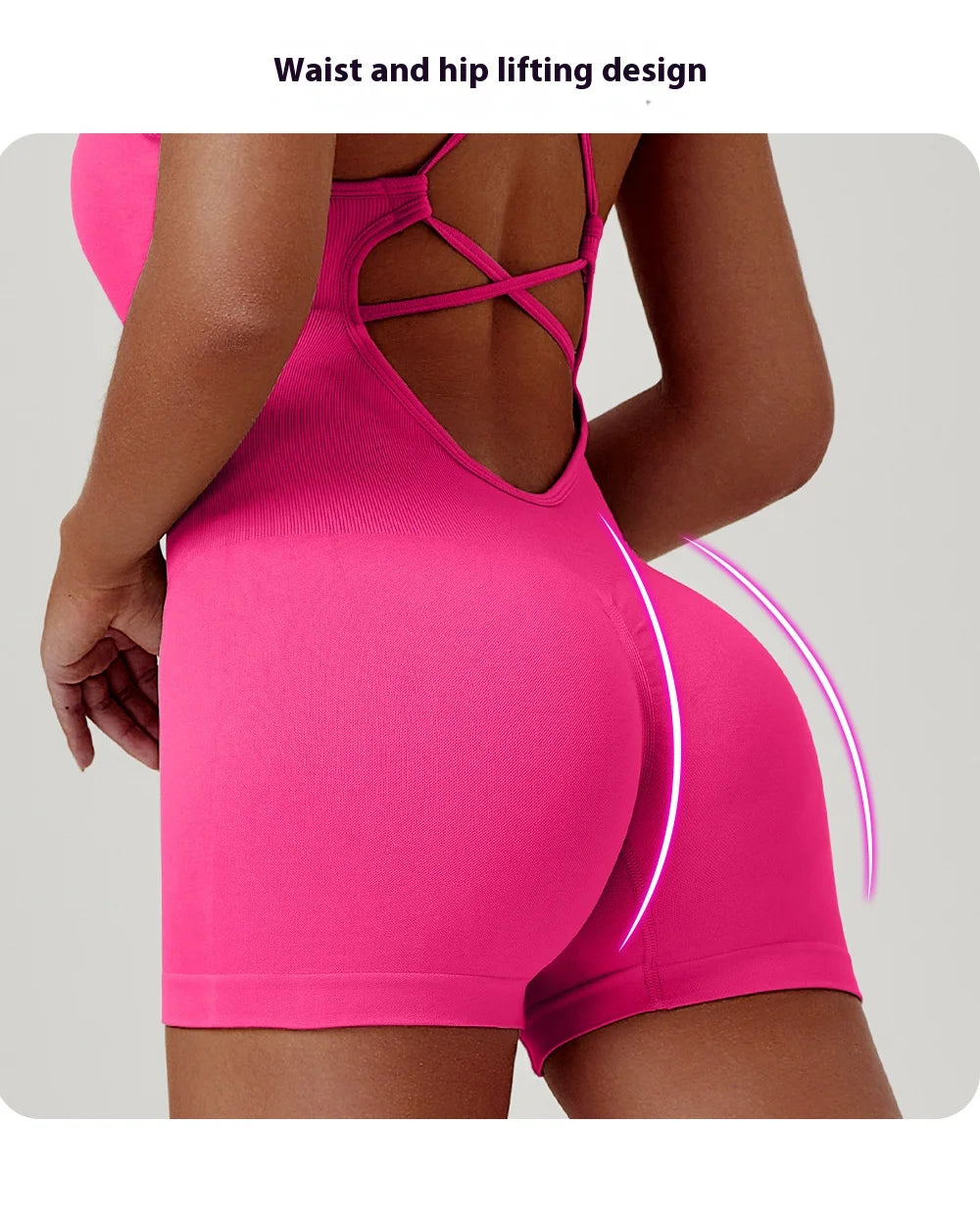 Veyra Active™ Women's Hourglass Seamless Bodysuit | Sexy Slim-Fit Yoga Shorts Jumpsuit