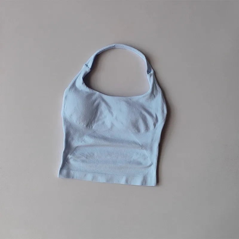 Veyra Active™ Autumn Halter Yoga Vest | High-Strength Shockproof Running Sports Bra & Top