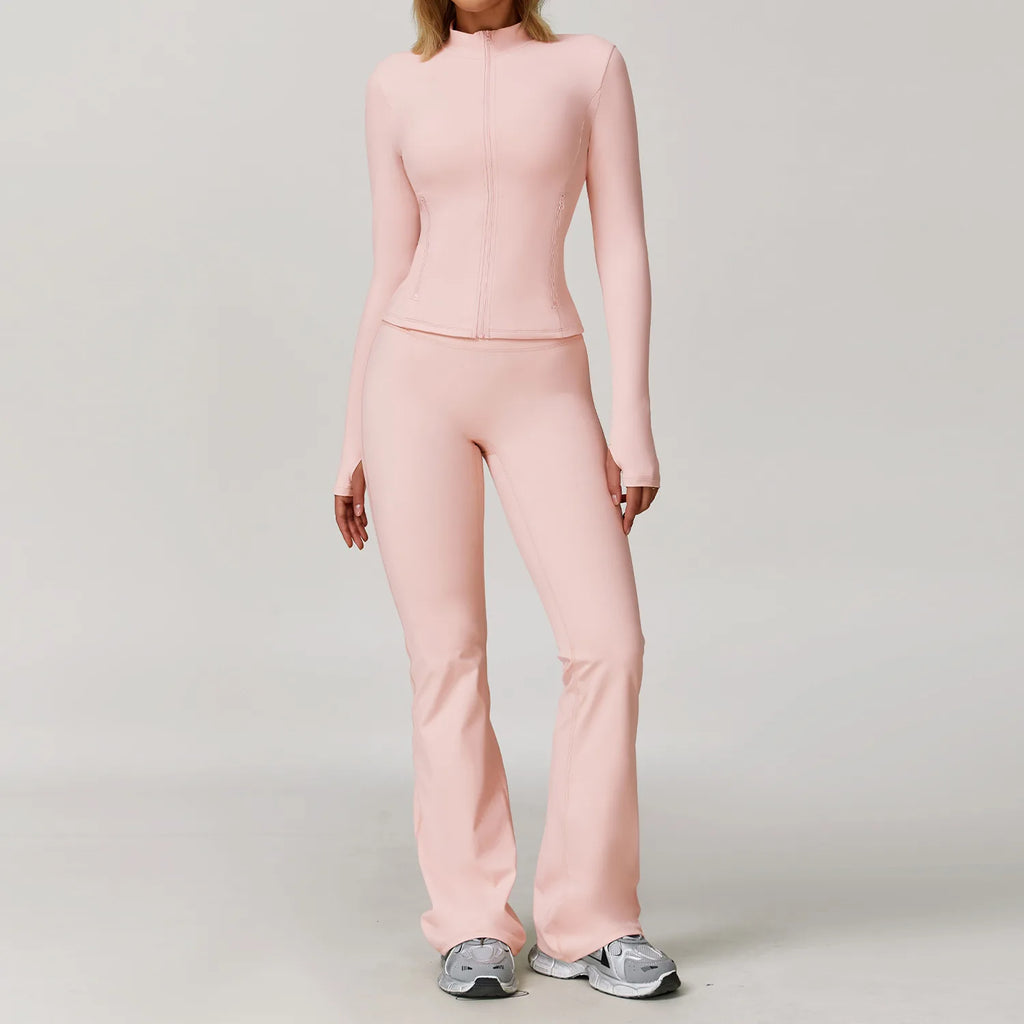 Veyra Active™ Infinite 3-Piece Yoga Set | Long Sleeve Top, Sports Bra & High-Waisted Leggings