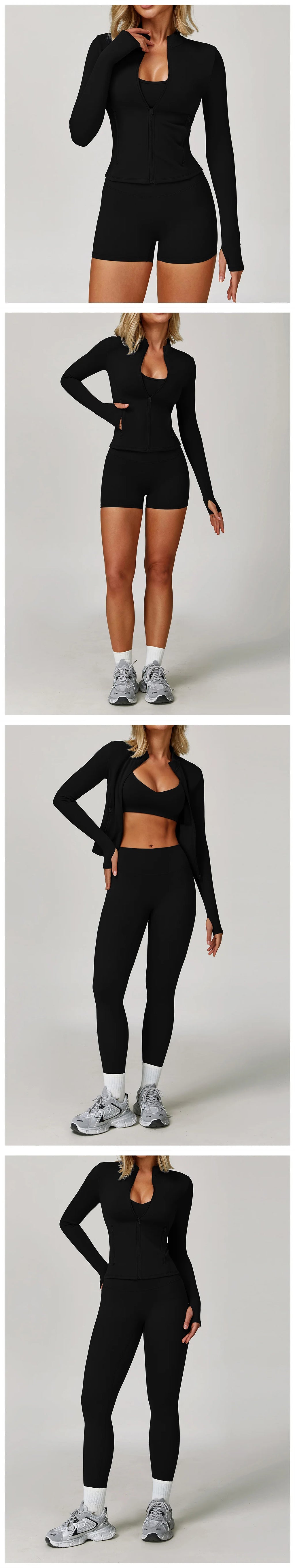 Veyra Active™ Infinite 3-Piece Yoga Set | Long Sleeve Top, Sports Bra & High-Waisted Leggings