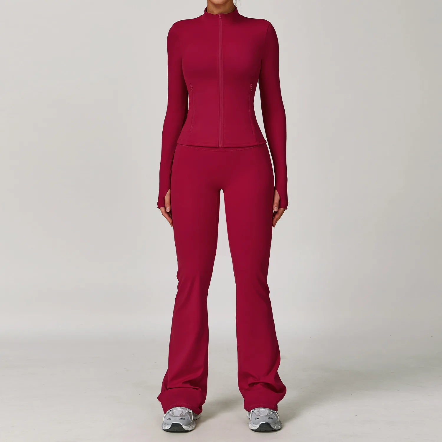Veyra Active™ Infinite 3-Piece Yoga Set | Long Sleeve Top, Sports Bra & High-Waisted Leggings