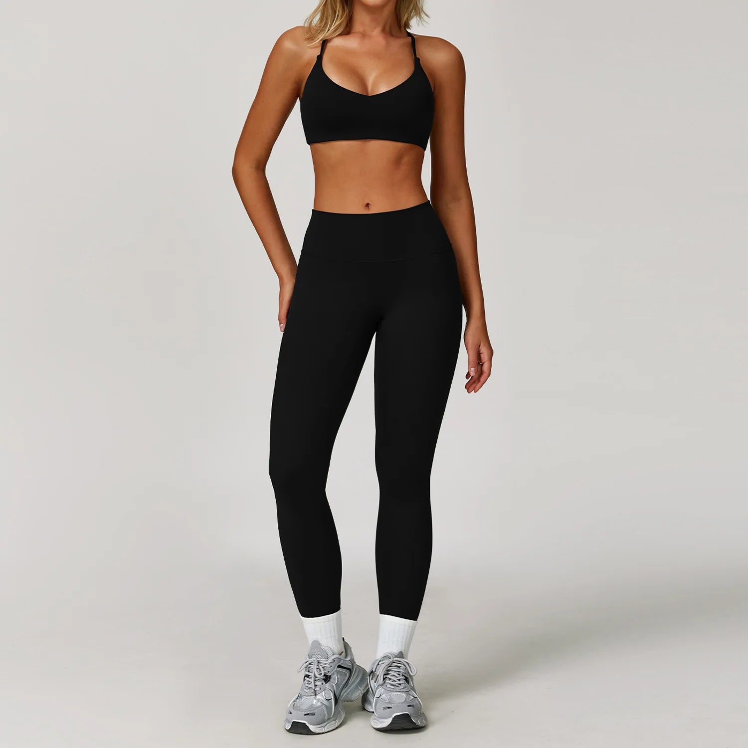 Veyra Active™ Infinite 3-Piece Yoga Set | Long Sleeve Top, Sports Bra & High-Waisted Leggings