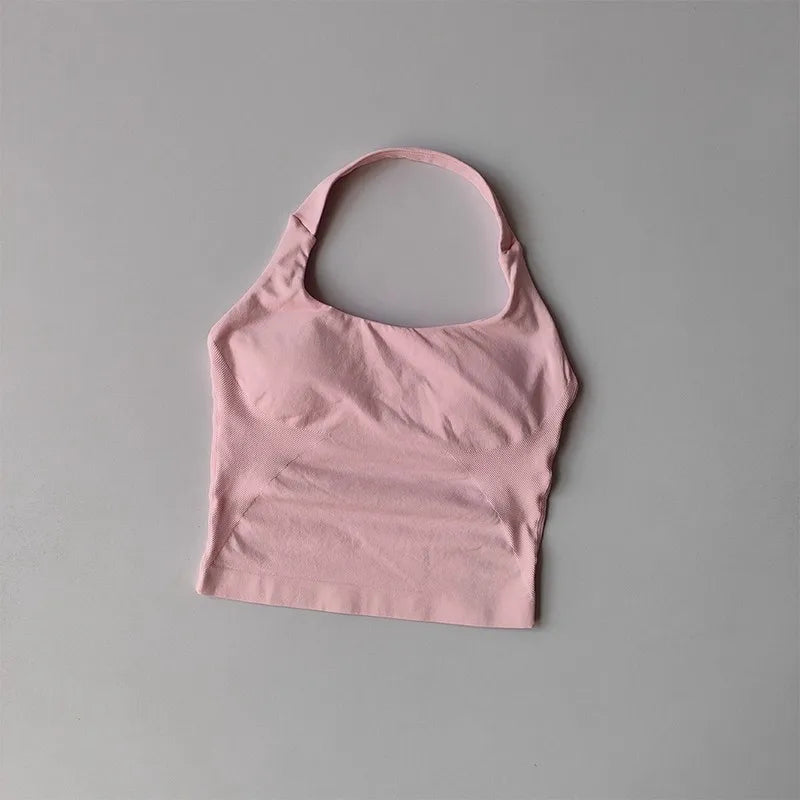 Veyra Active™ Autumn Halter Yoga Vest | High-Strength Shockproof Running Sports Bra & Top