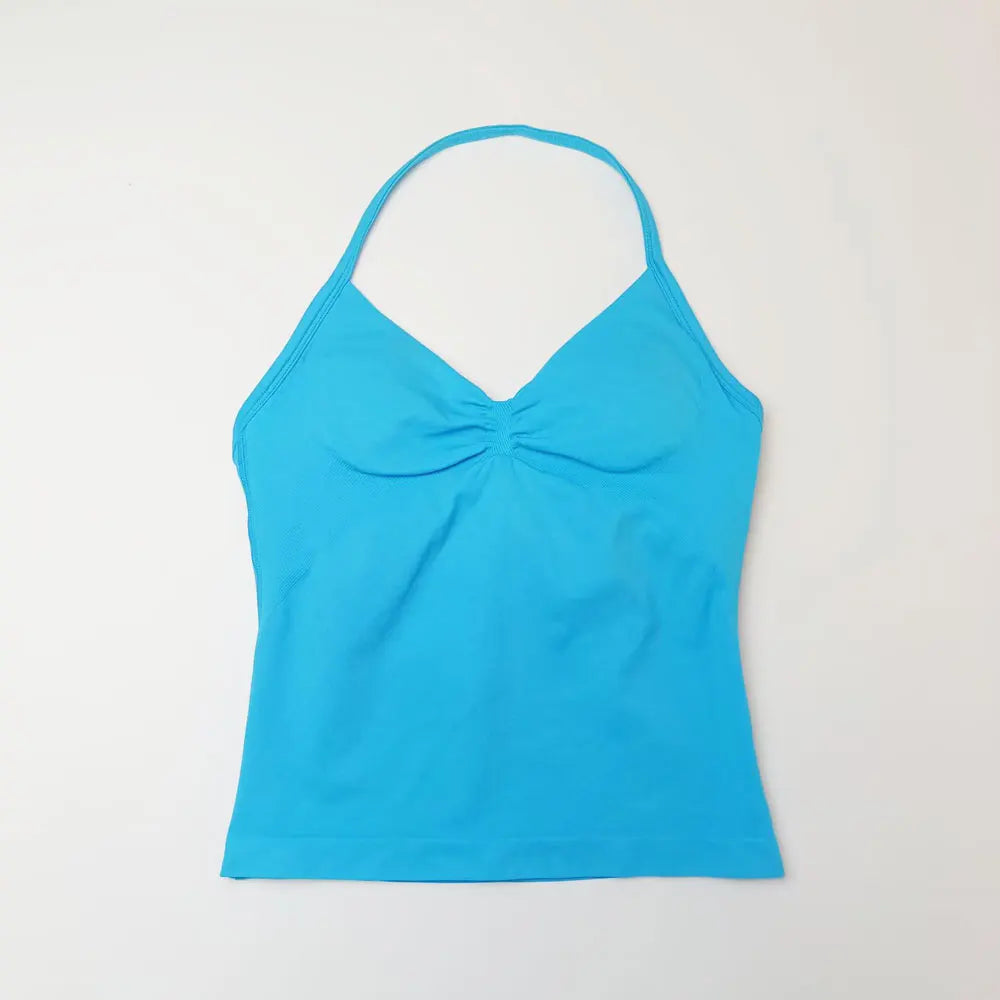 Veyra Active™ Impact Longline Halter Sports Bra | Anti-Chafe Open Back Yoga Crop Top
