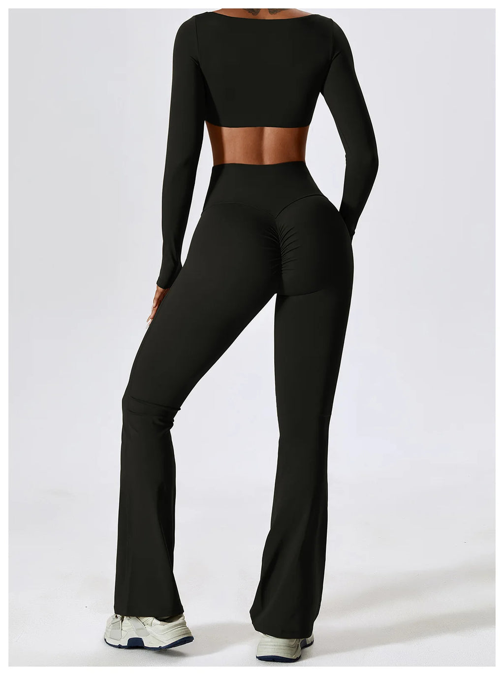 Veyra Active™ SculptFlex 2-Piece Yoga Set | Long Sleeve Crop Top & High-Waist Seamless Leggings