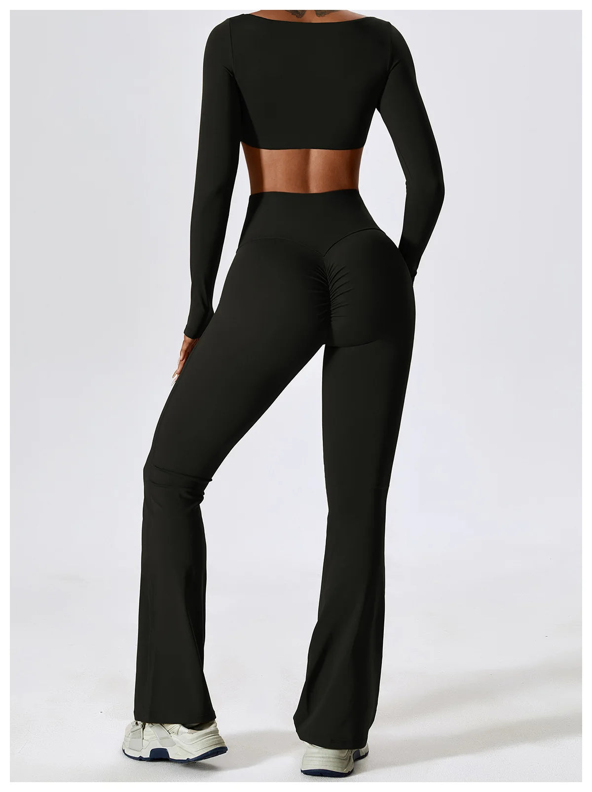 Veyra Active™ SculptFlex 2-Piece Yoga Set | Long Sleeve Crop Top & High-Waist Seamless Leggings