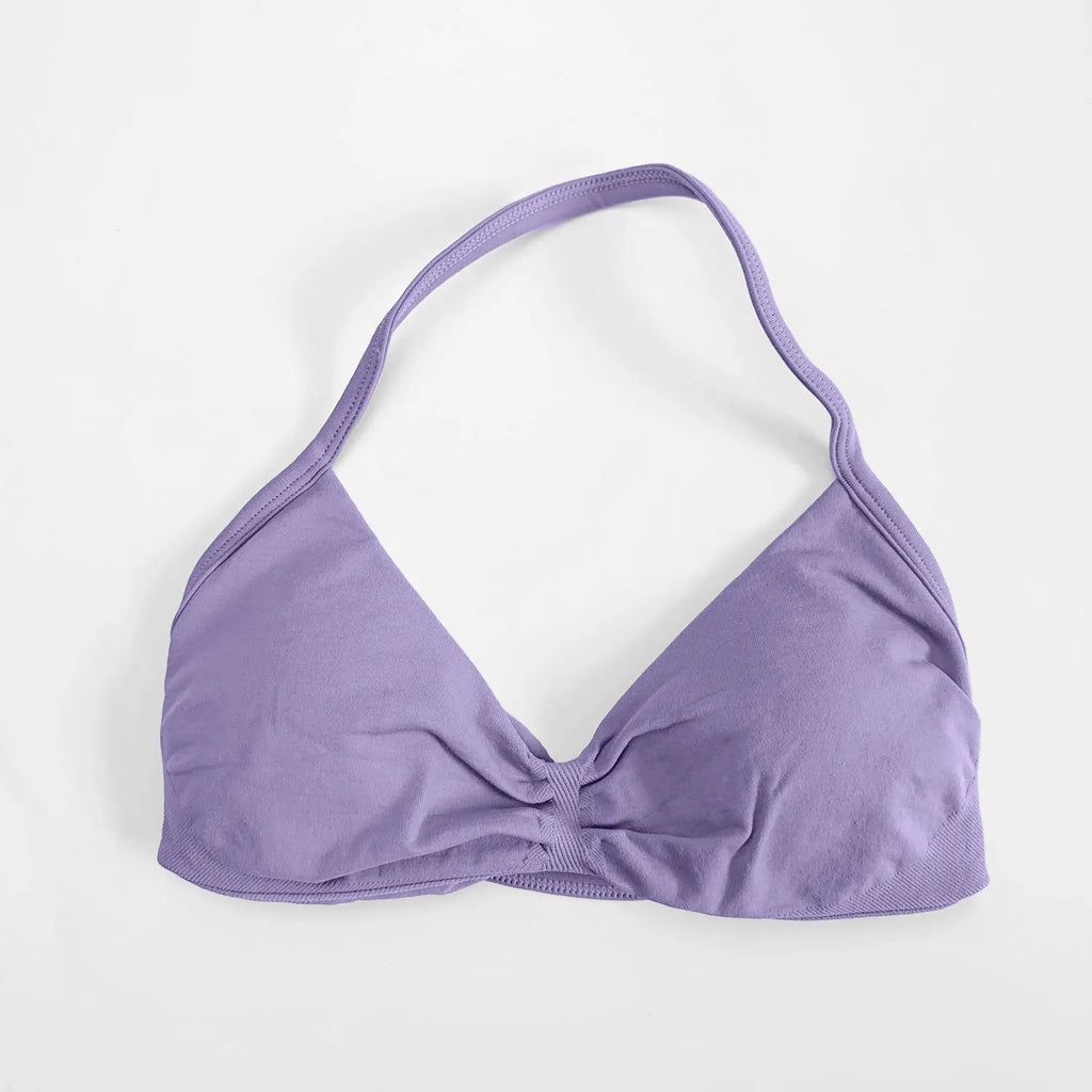 Veyra Active™ Impact Strappy Halter Sports Bra | High-Support Seamless Yoga Crop Top