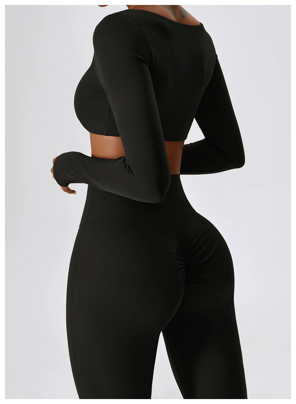 Veyra Active™ SculptFlex 2-Piece Yoga Set | Long Sleeve Crop Top & High-Waist Seamless Leggings