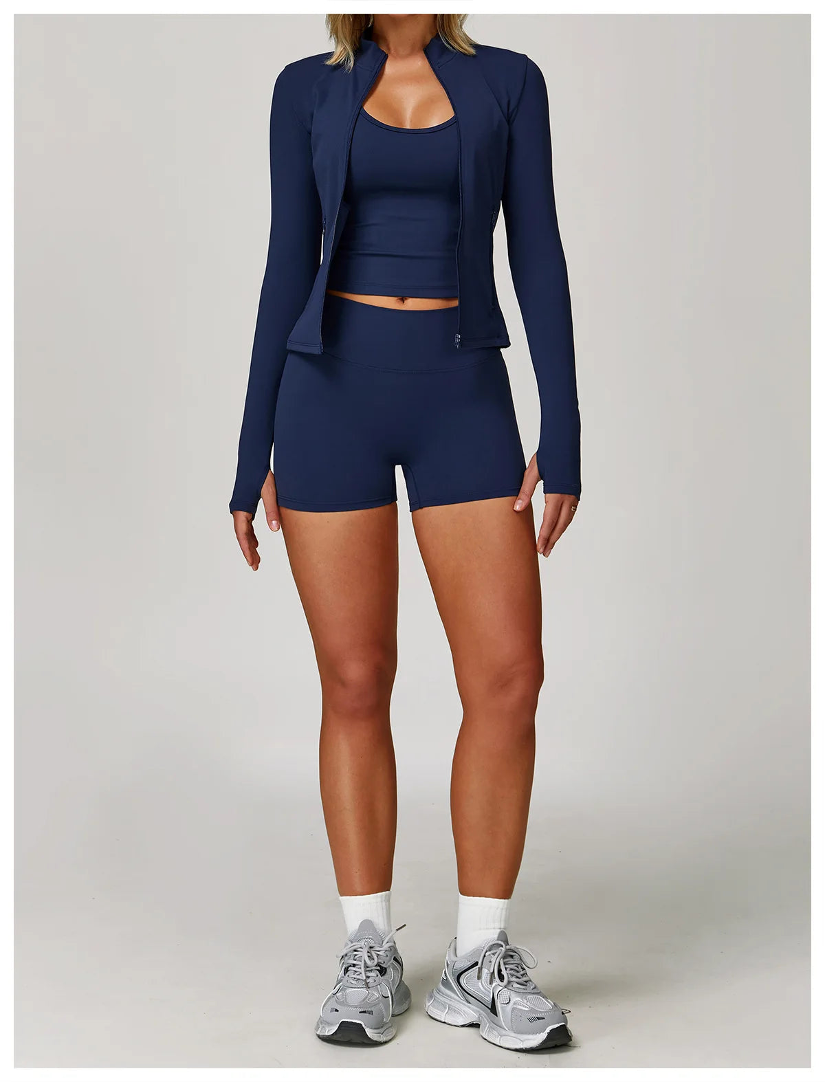 Veyra Active™ Infinite 3-Piece Yoga Set | Long Sleeve Top, Sports Bra & High-Waisted Leggings